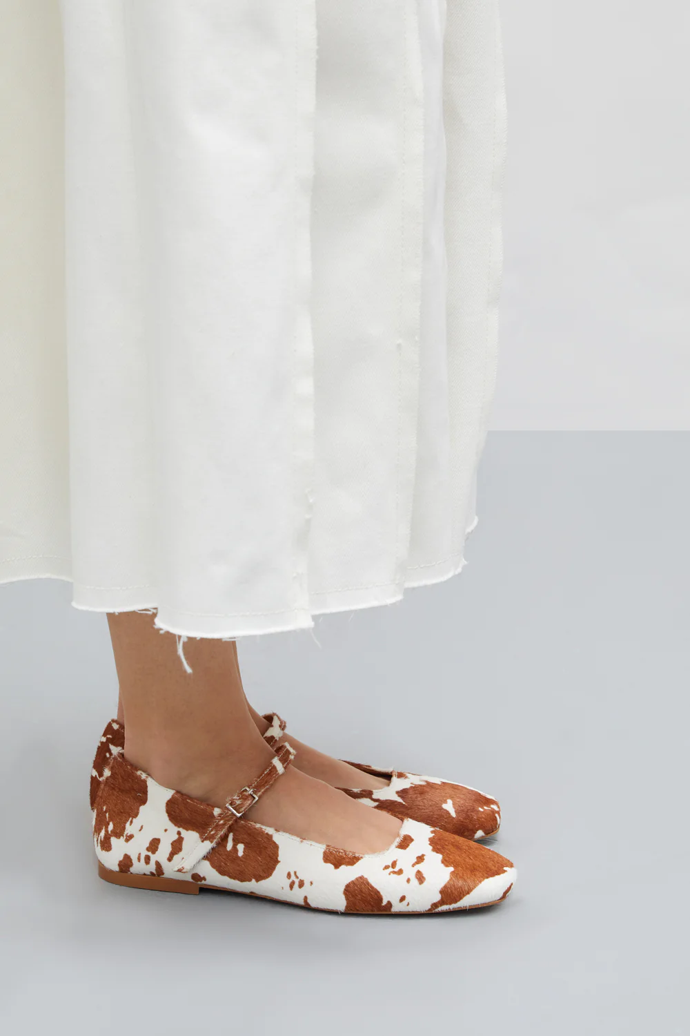 Julieta Mary Janes in Cow Print Calf Hair - Image 7