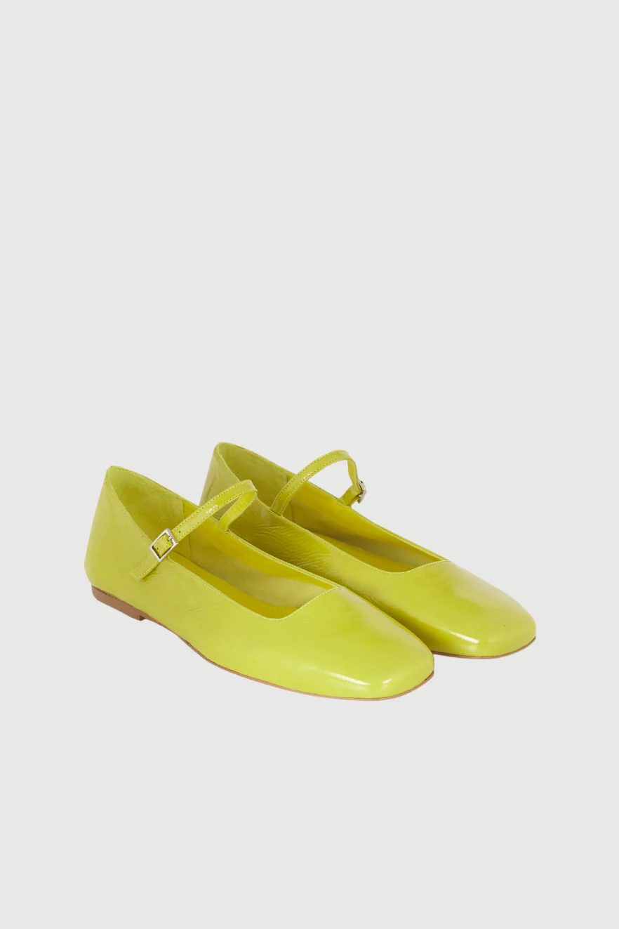 Julieta Mary Janes in Lime-coloured Patent Leather - Image 3