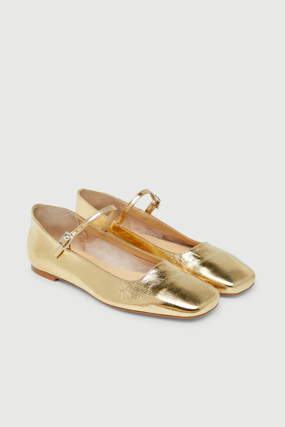 Julieta Mary Janes in Gold Leather - Image 3