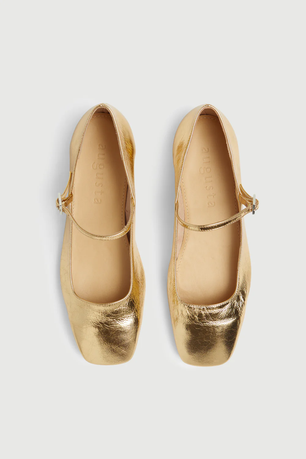 Julieta Mary Janes in Gold Leather - Image 5