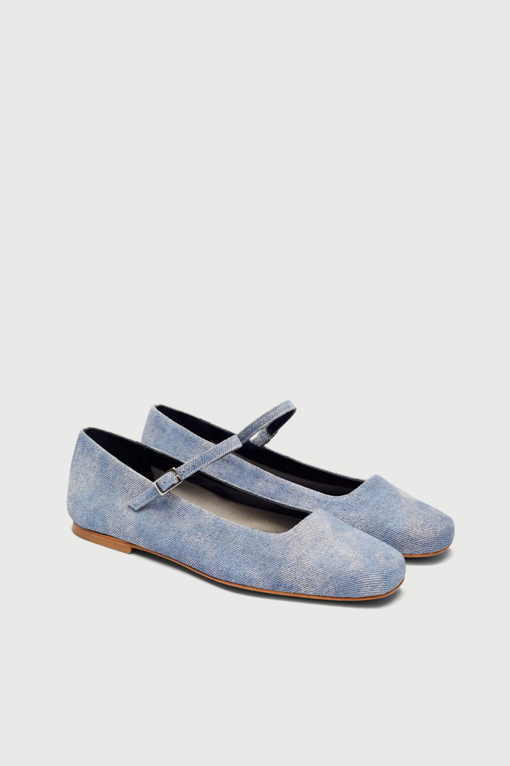 Julieta Mary Janes in Denim-Effect Leather - Image 3