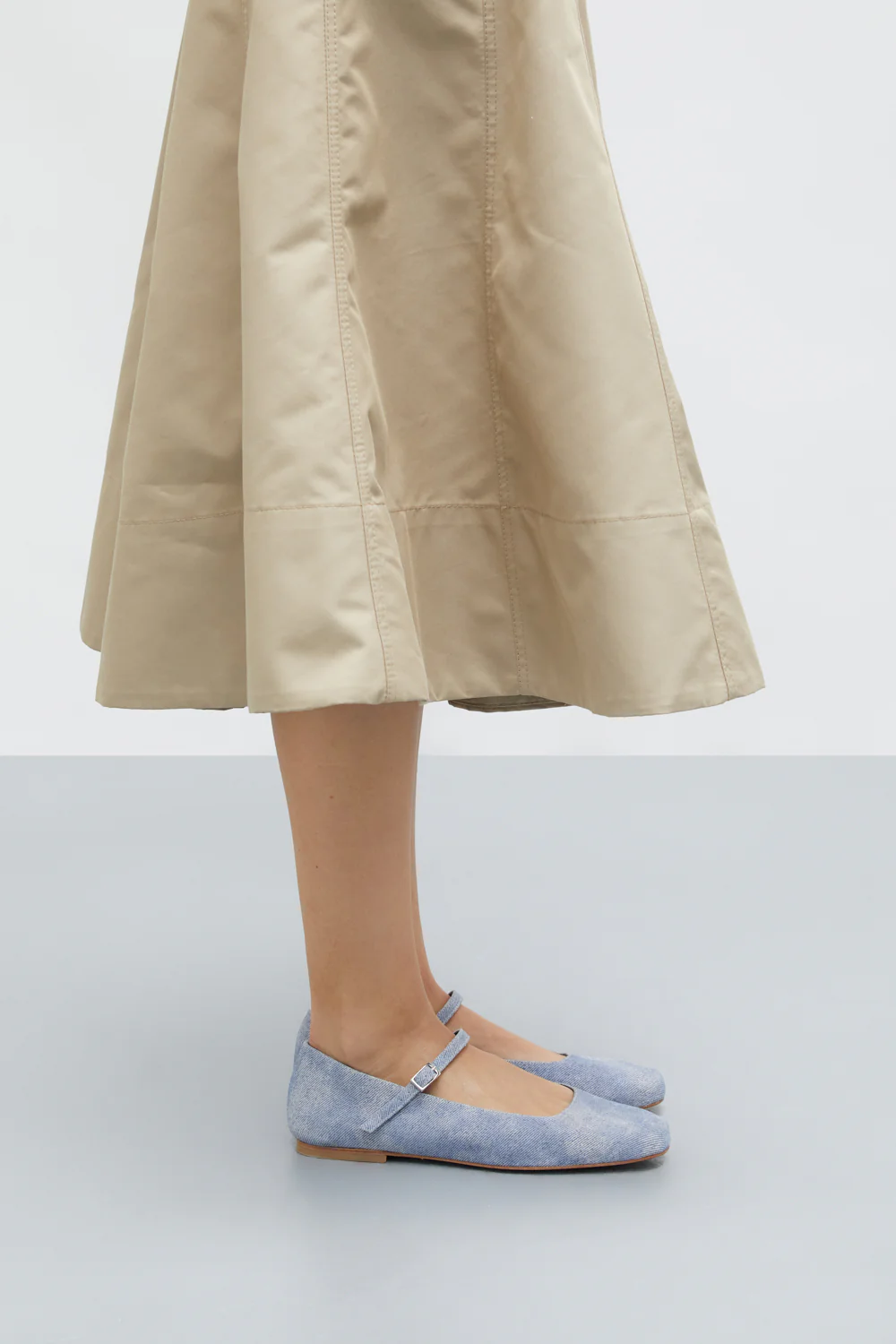Julieta Mary Janes in Denim-Effect Leather - Image 4