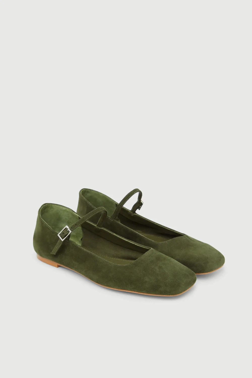 Julieta Mary Janes in Khaki Suede - Image 3