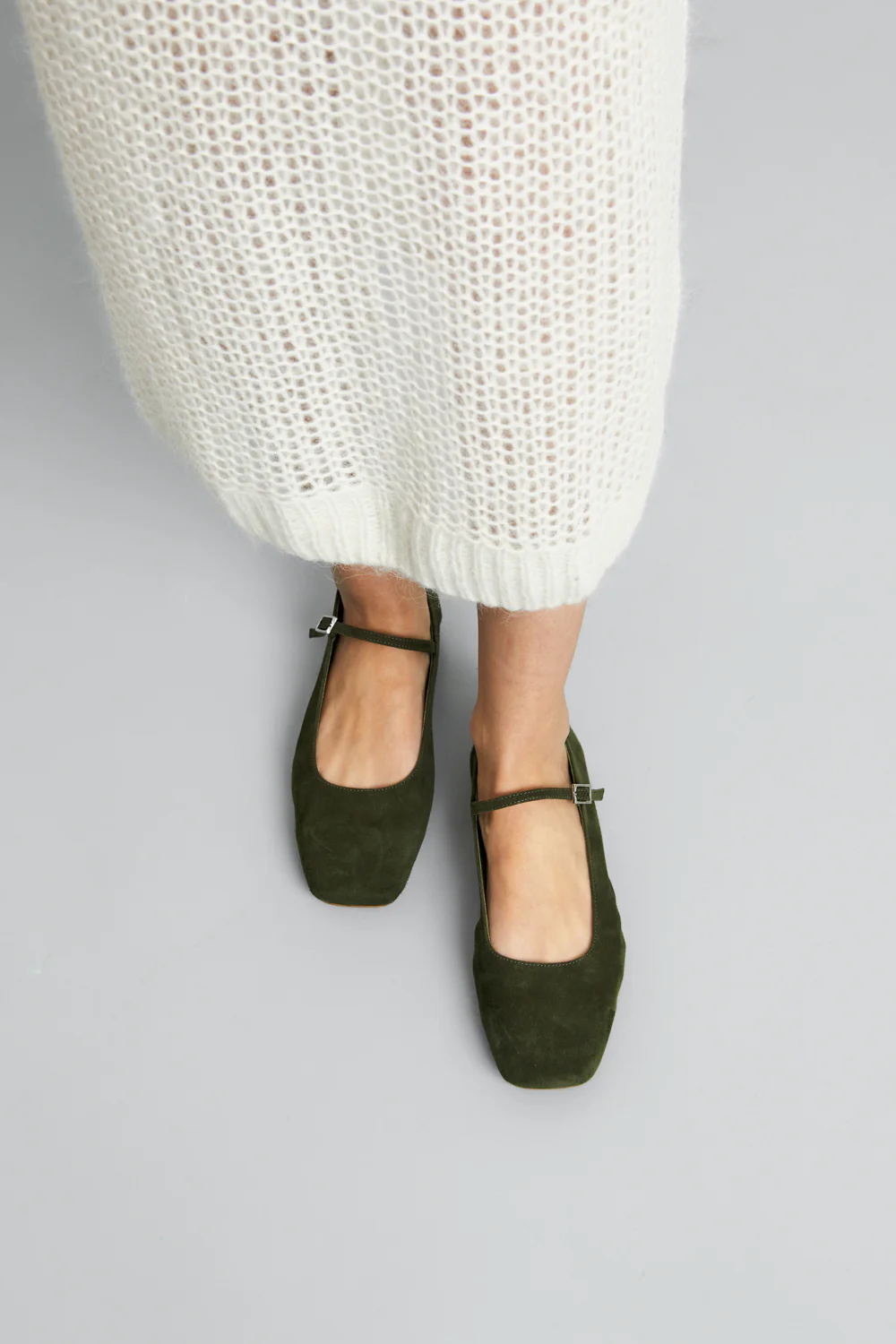 Julieta Mary Janes in Khaki Suede - Image 6