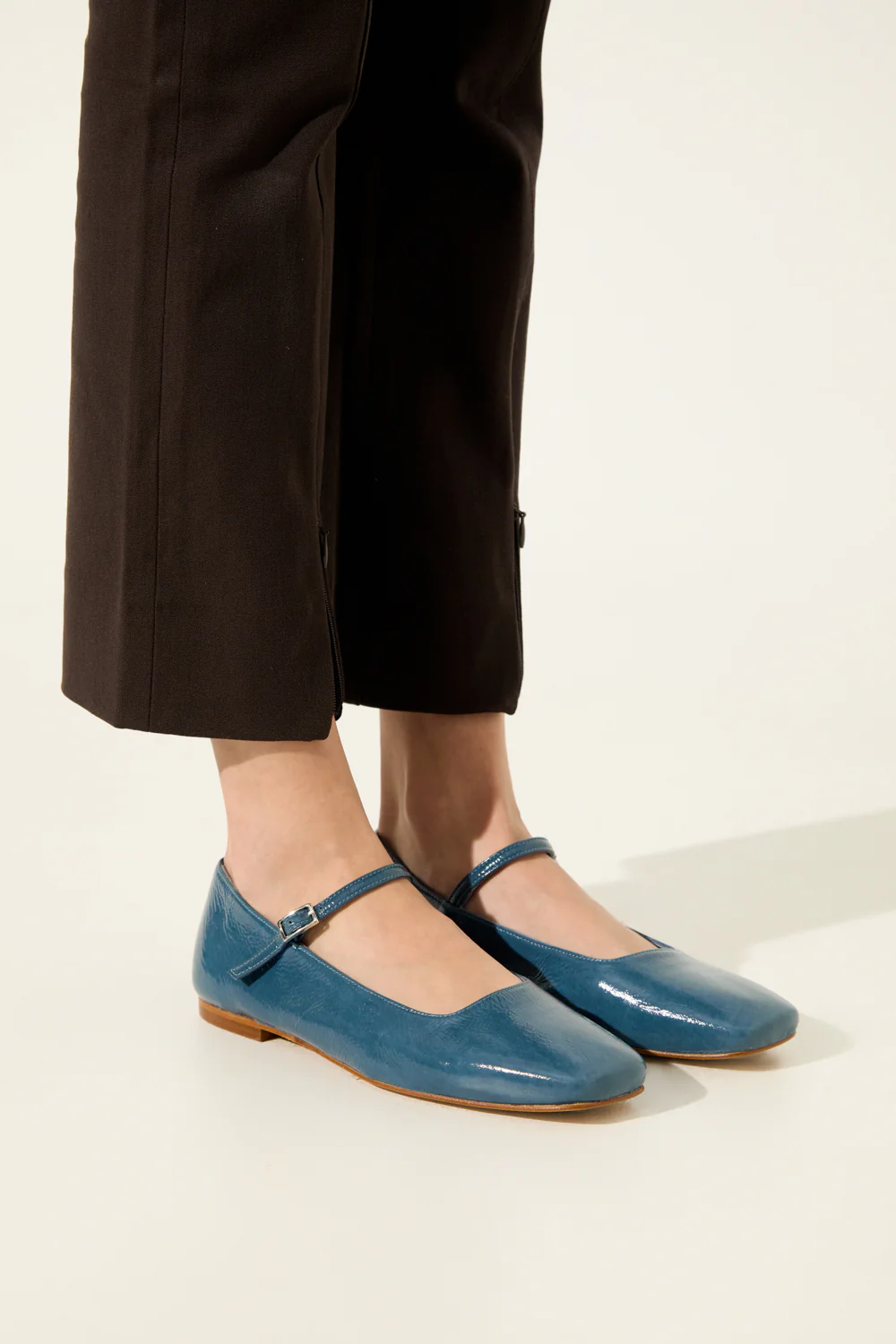 Julieta Mary Janes in Blue Patent Leather - Image 4