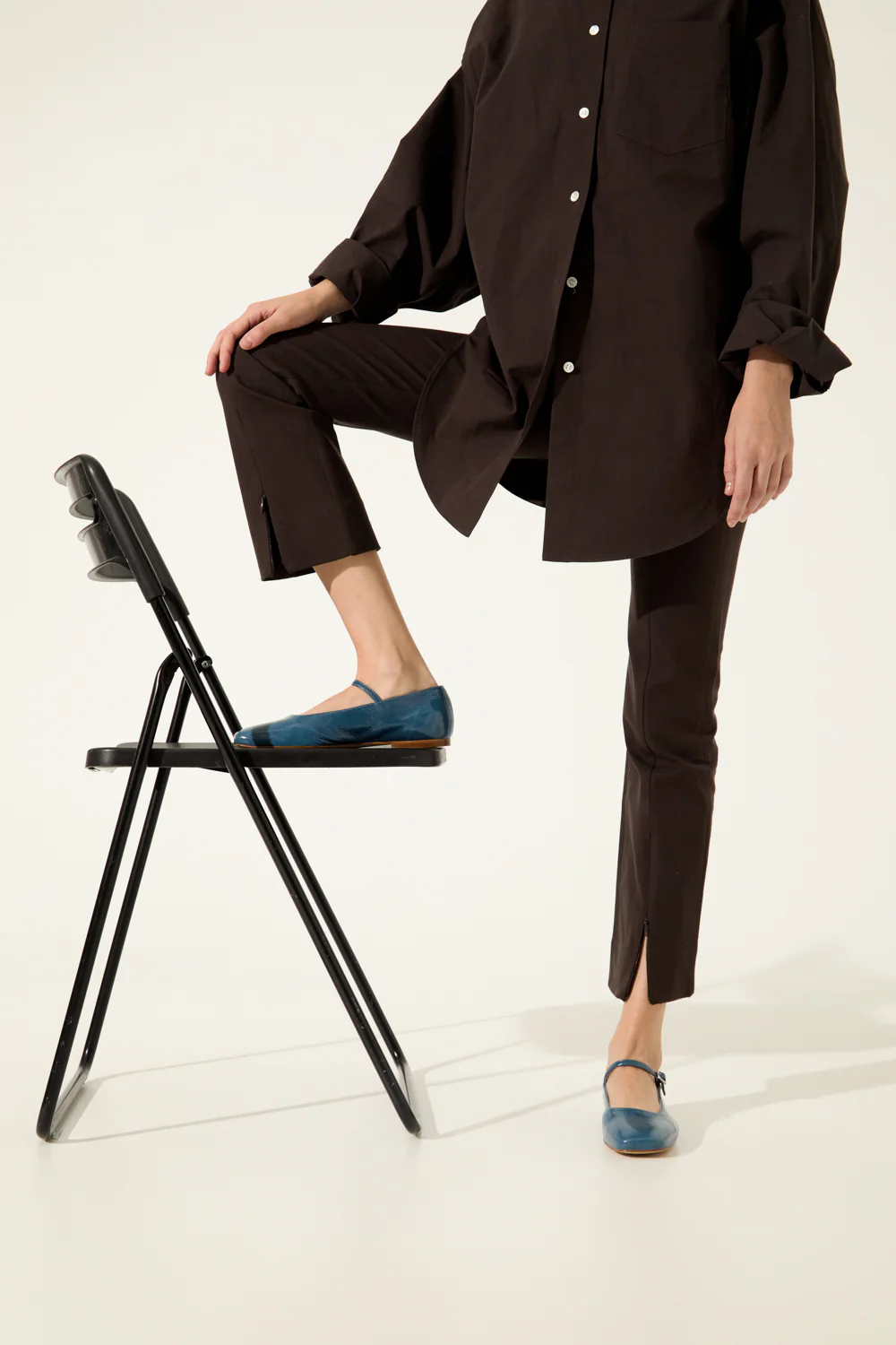 Julieta Mary Janes in Blue Patent Leather - Image 6