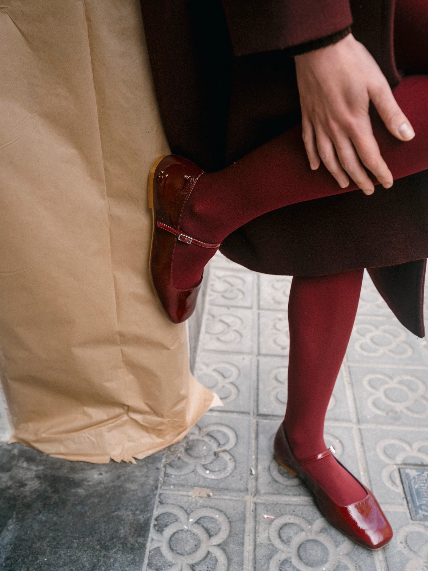Julieta Mary Janes in Burgundy Patent Leather - Image 4
