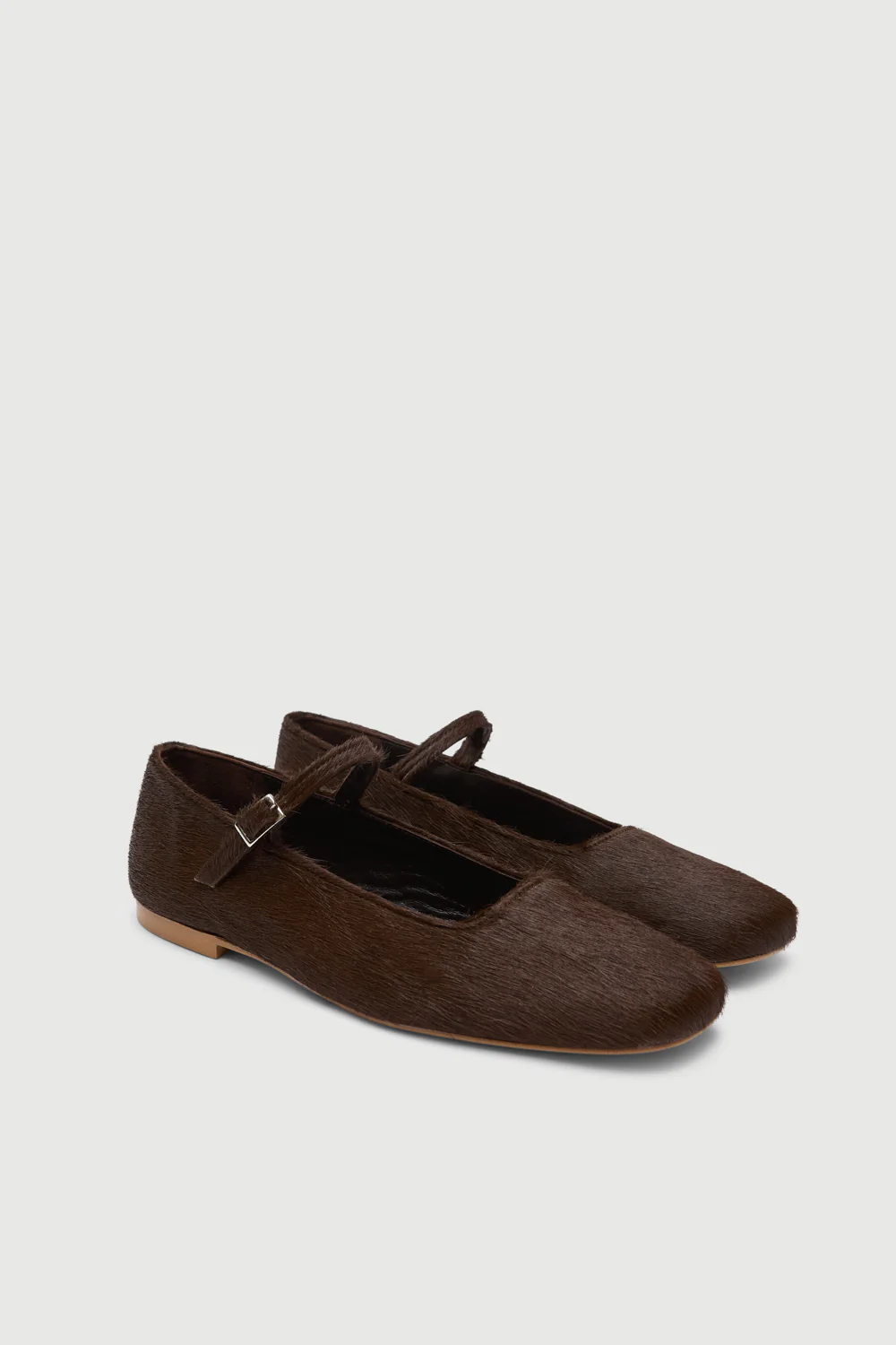 Julieta Mary Janes in Chocolate Calf Hair - Image 3