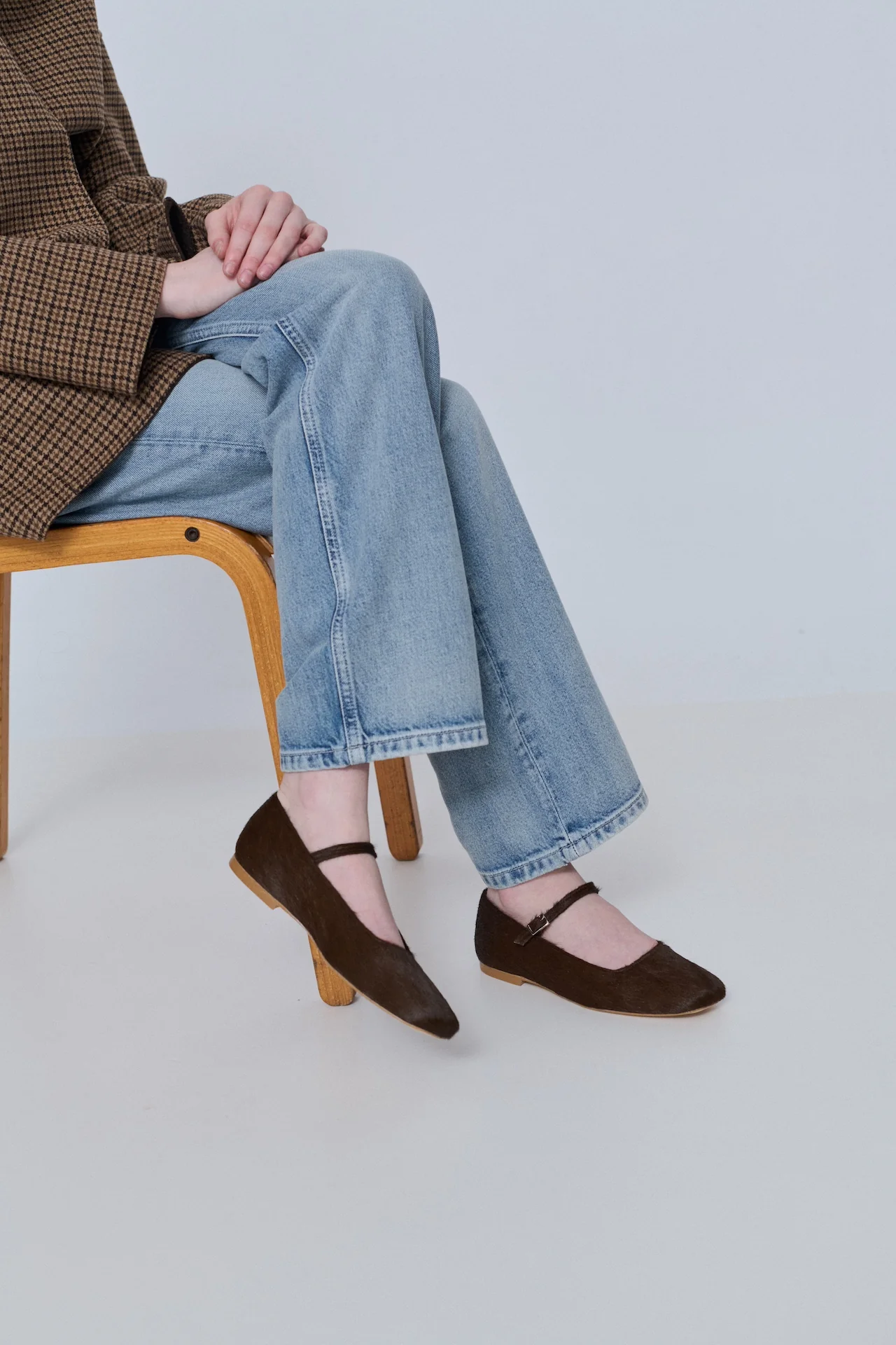 Julieta Mary Janes in Chocolate Calf Hair - Image 4