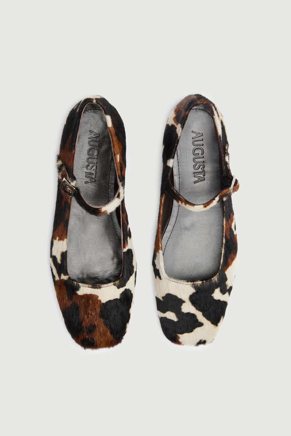 Julieta Mary Janes in Dark Cow Print Calf Hair - Image 5