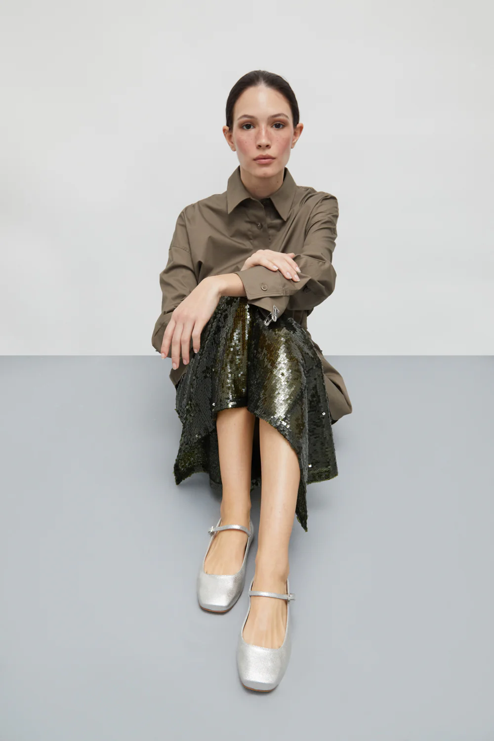 Julieta Mary Janes in Silver Leather - Image 4