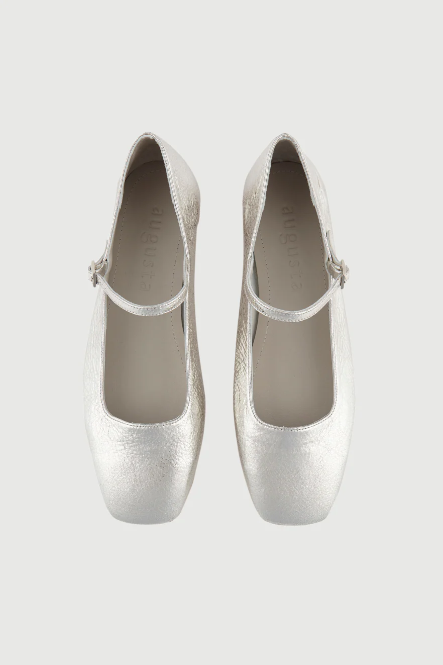 Julieta Mary Janes in Silver Leather - Image 5