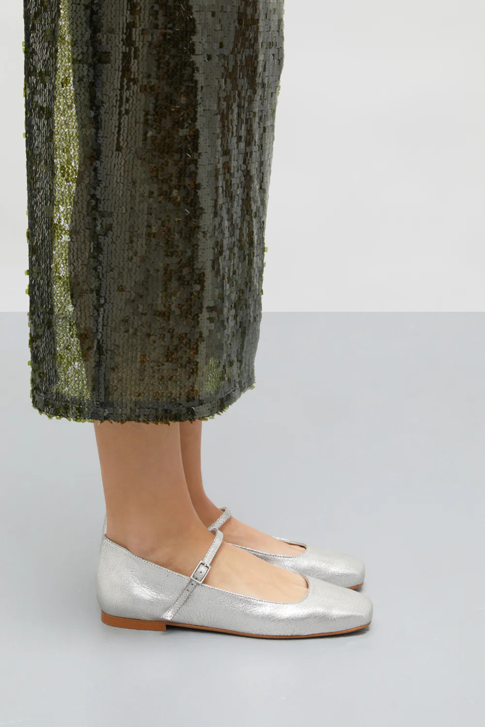 Julieta Mary Janes in Silver Leather - Image 8