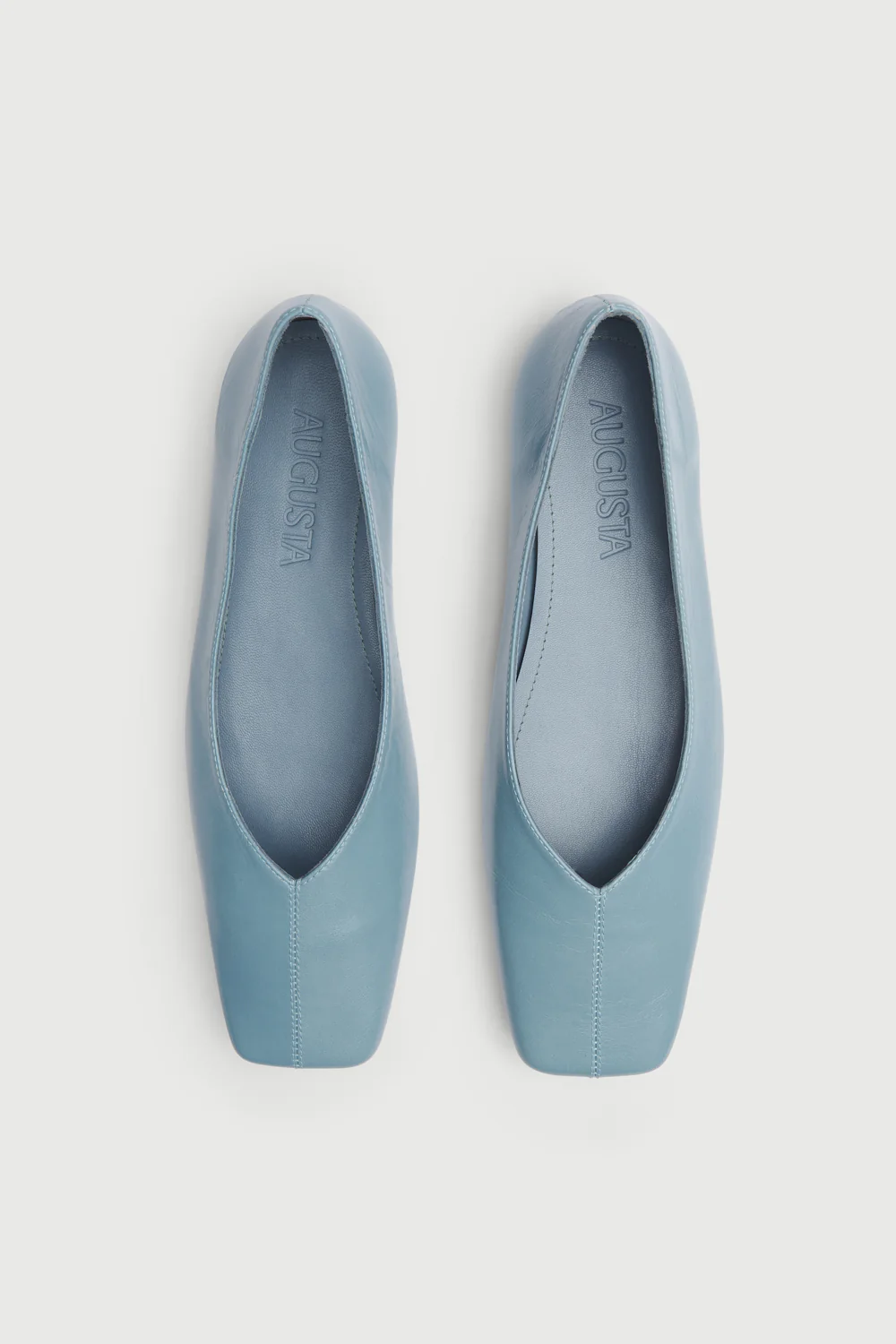 Kate Ballet Flats in Light Blue Leather - Image 5