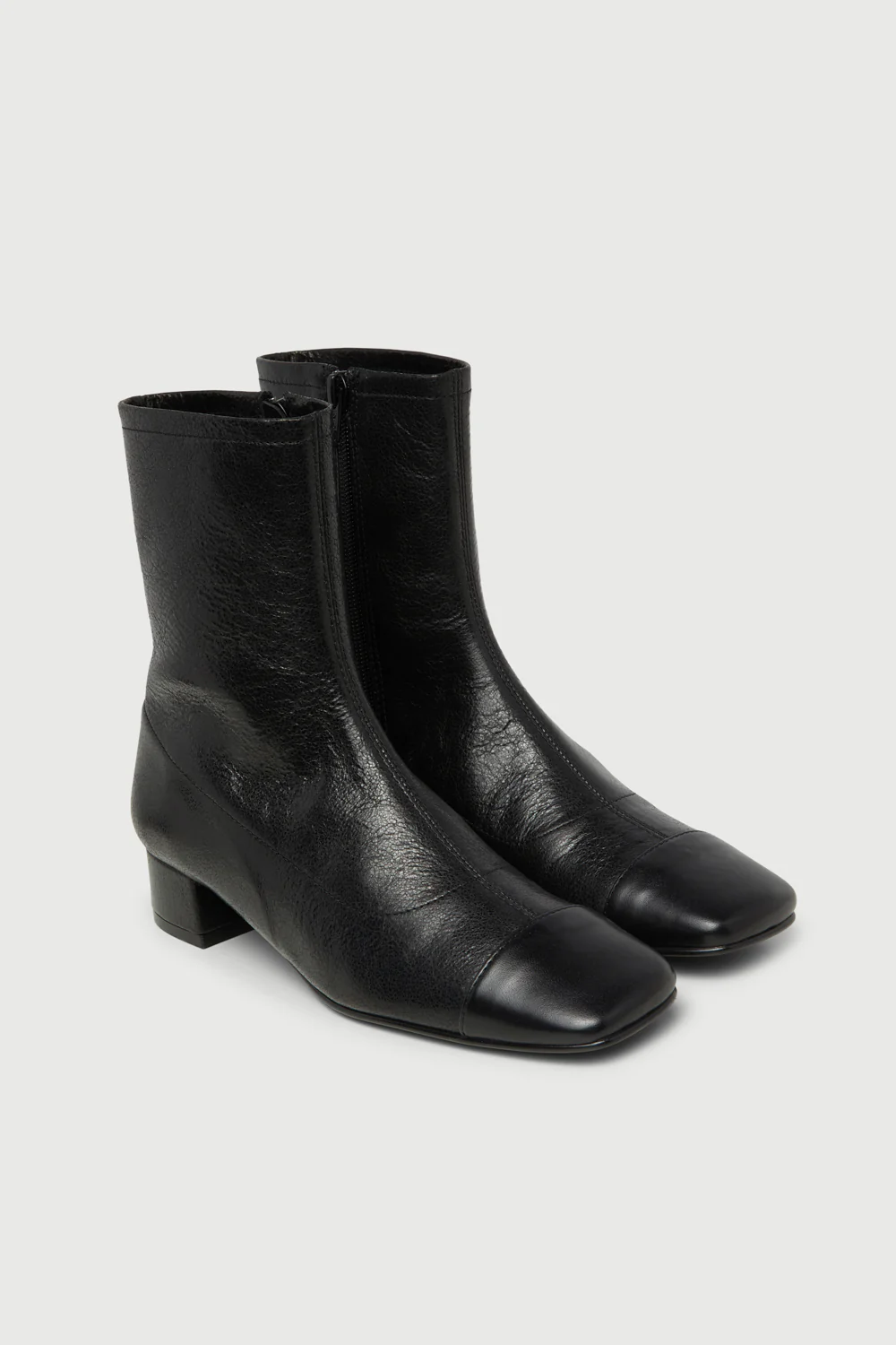 Laurie Ankle Boot in Black Metallic Leather - Image 3