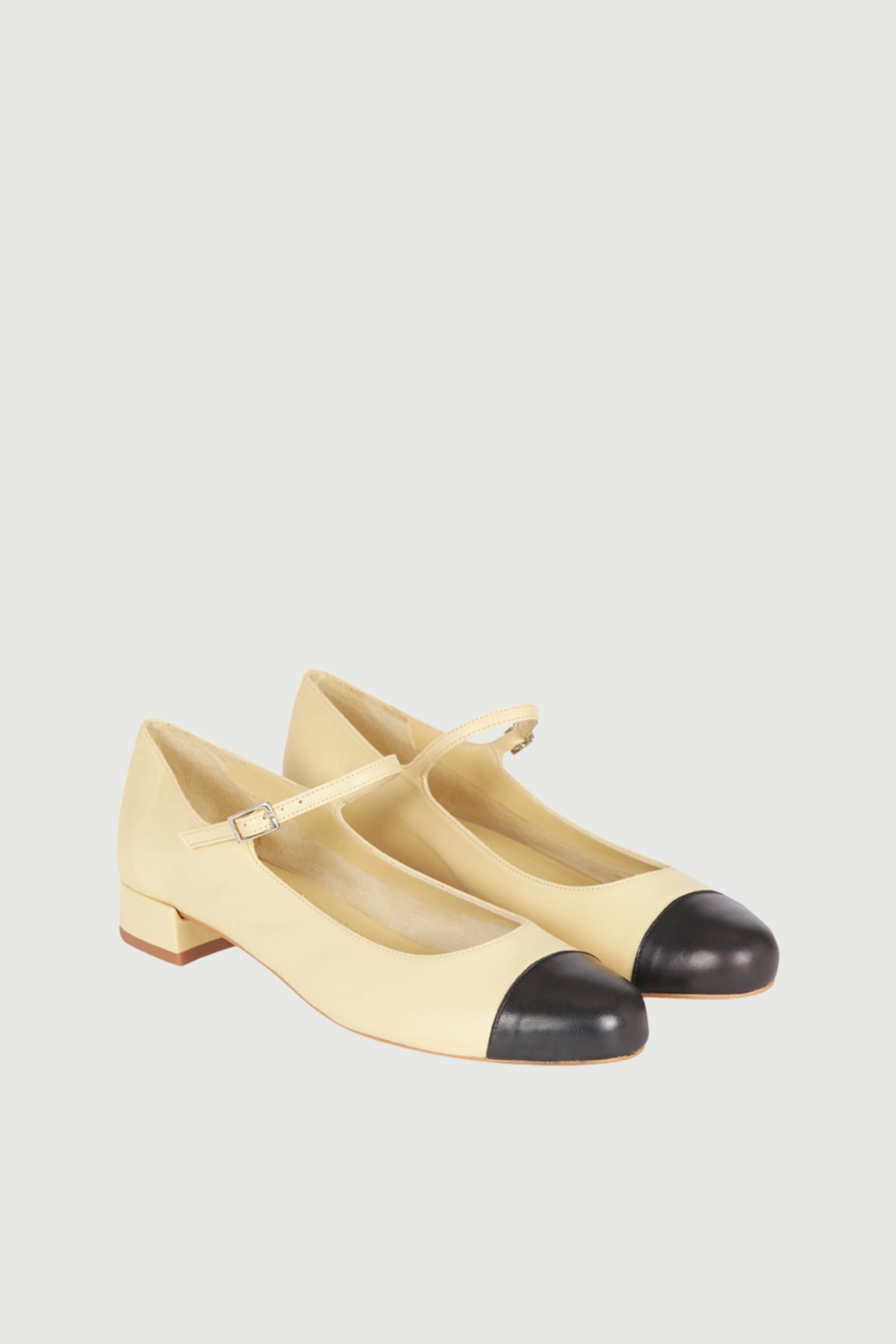 Lola Mary Janes in Beige Leather - Image 3