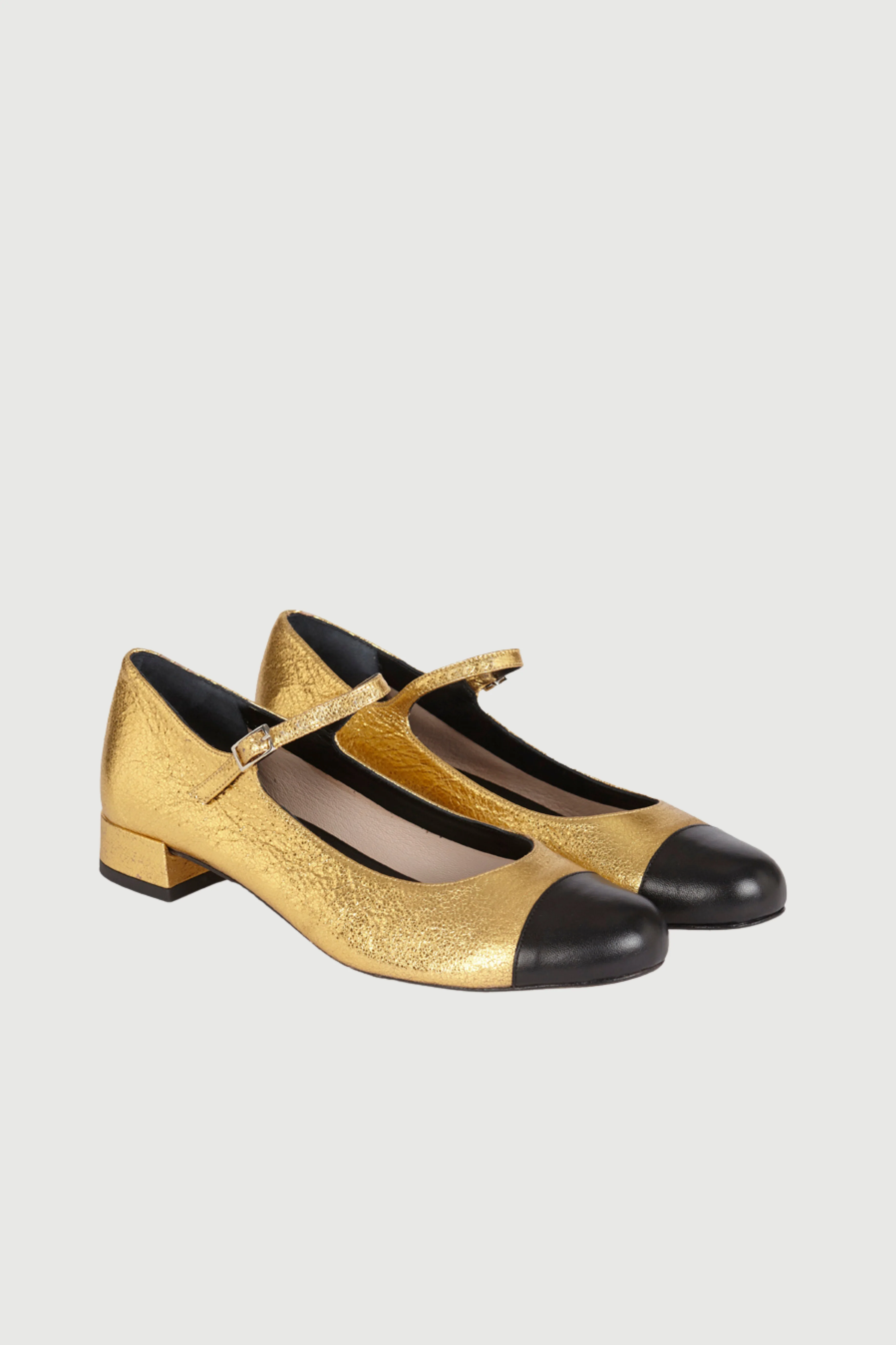Lola Mary Janes in Gold Leather - Image 3