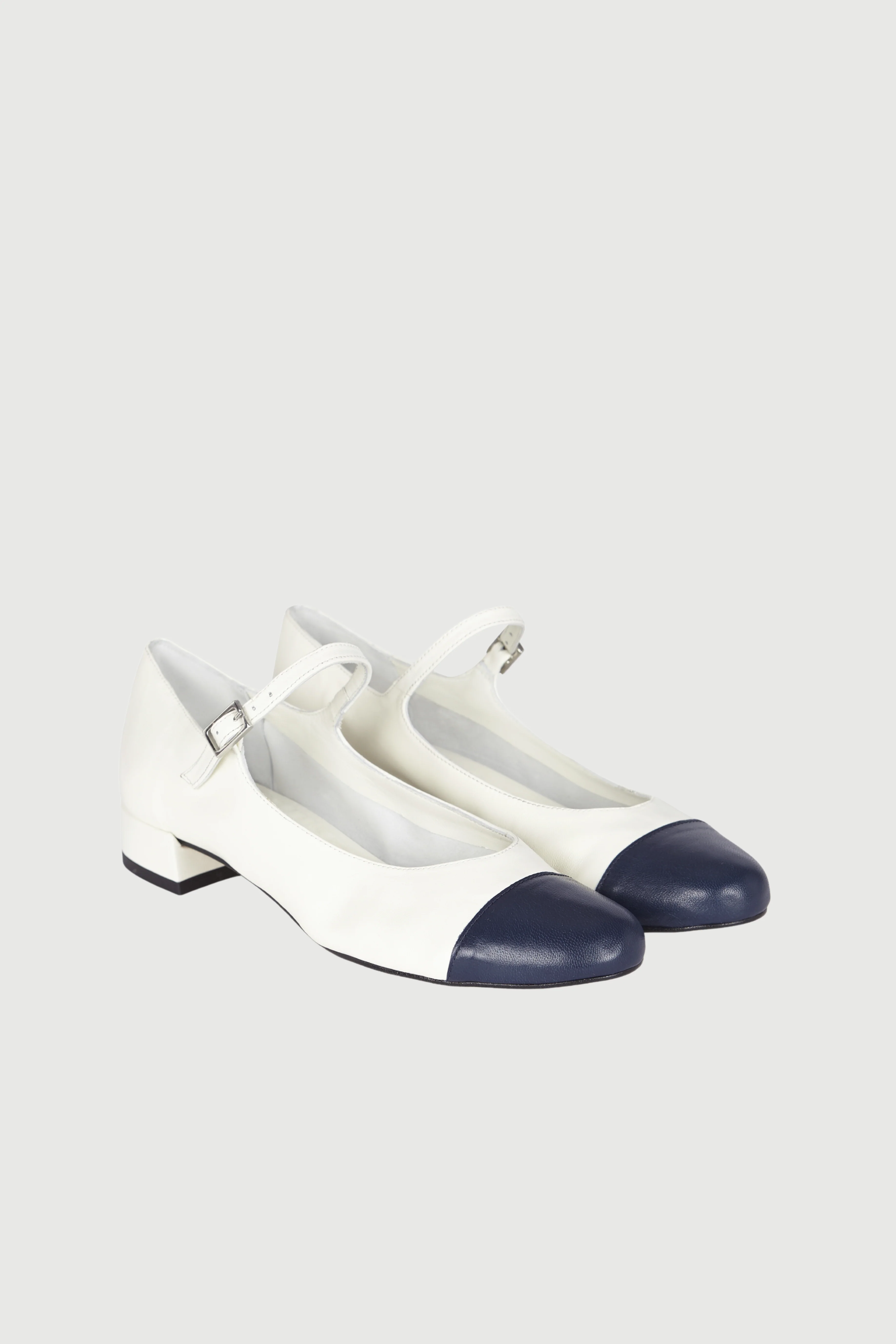 Lola Mary Janes in White Leather - Image 3