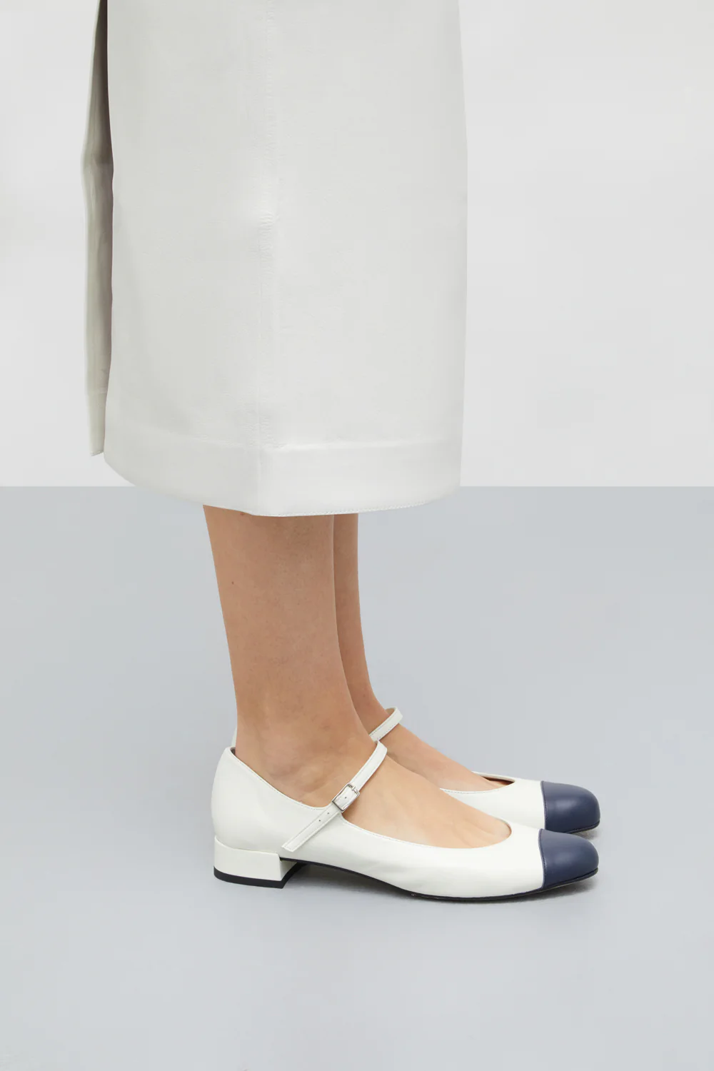 Lola Mary Janes in White Leather - Image 5