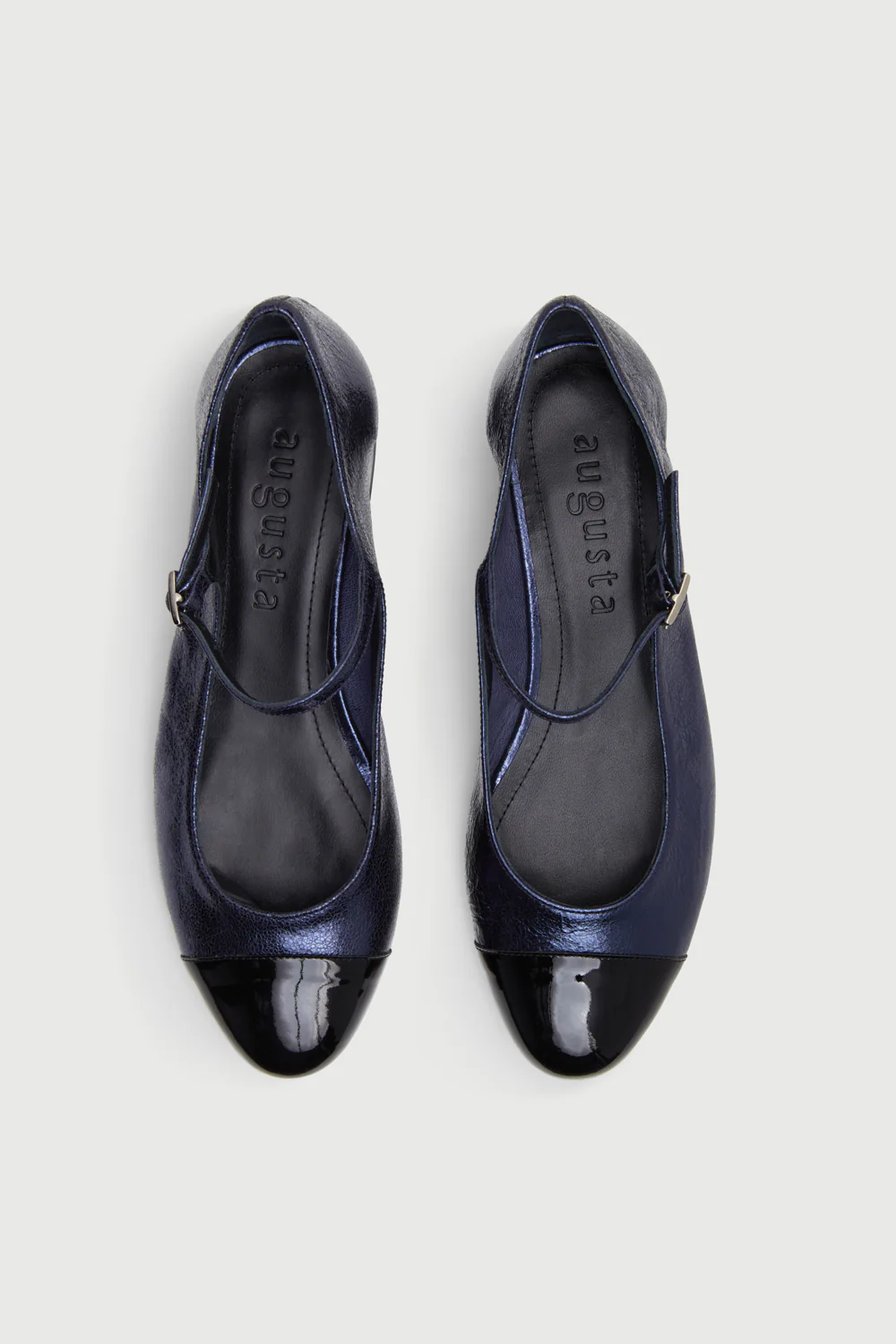 Lola Mary Janes in Ocean-coloured Metallic Leather - Image 5