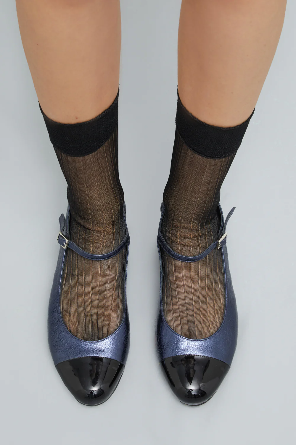 Lola Mary Janes in Ocean-coloured Metallic Leather - Image 6