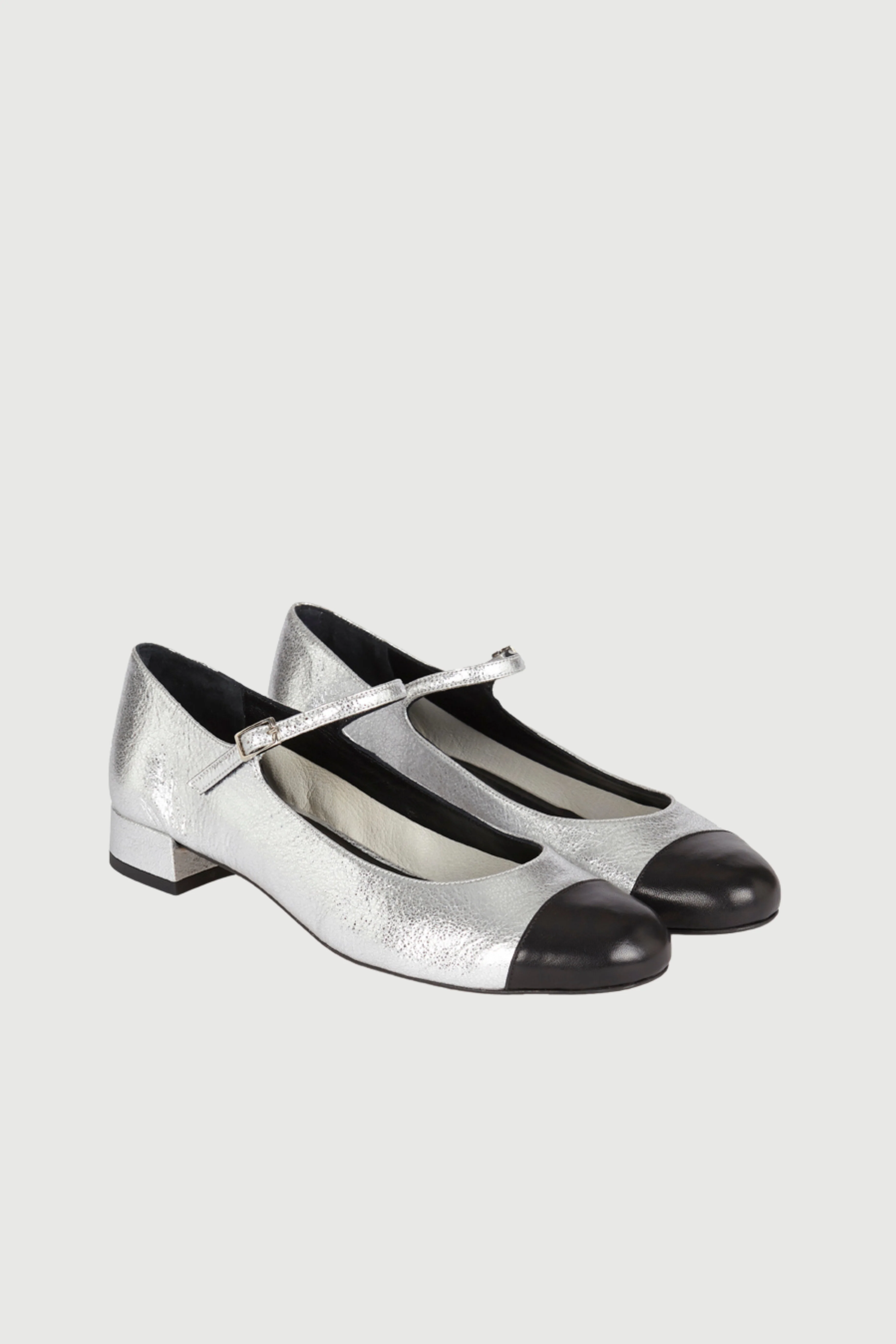 Lola Mary Janes in Silver Leather - Image 3