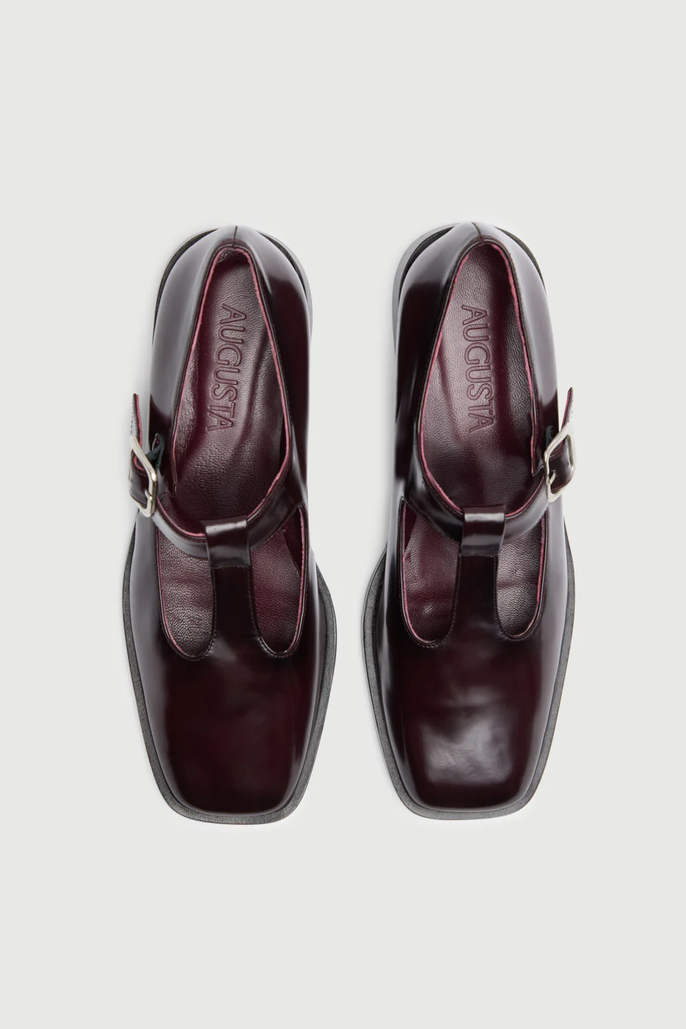 Lucy T-Bar in Burgundy Leather - Image 5