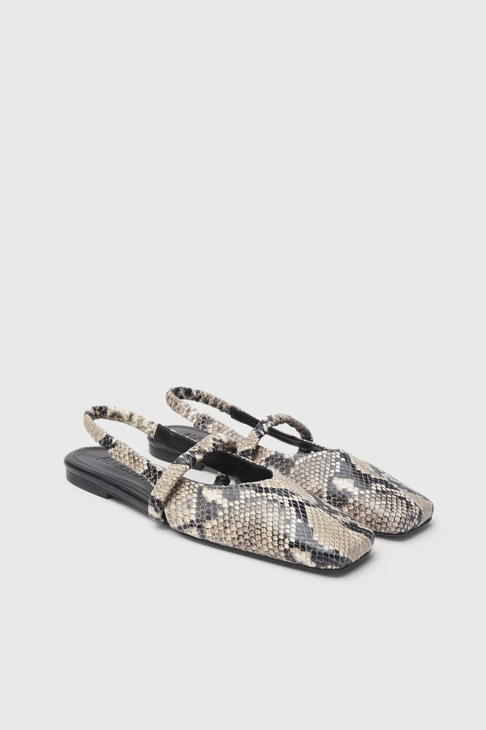 Patti Slingback Flats in Snake Print Leather - Image 3