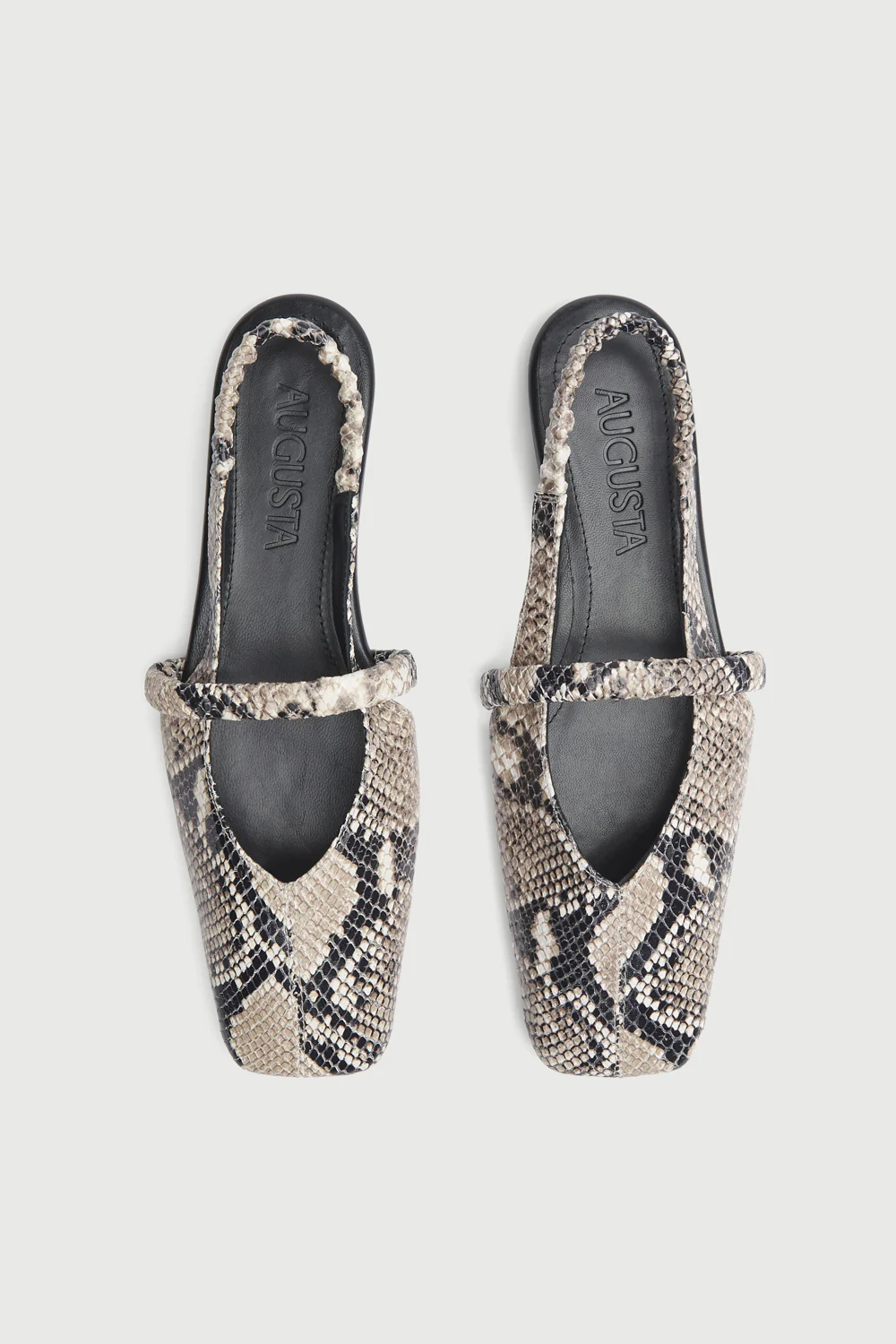 Patti Slingback Flats in Snake Print Leather - Image 5