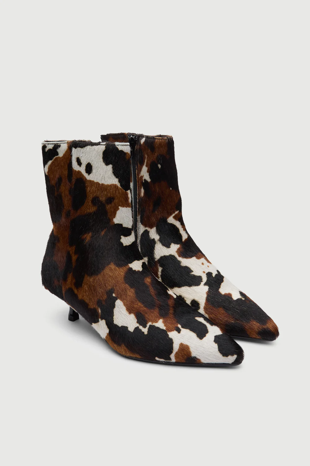 Paula Ankle Boots in Dark Brown Calf Hair - Image 3
