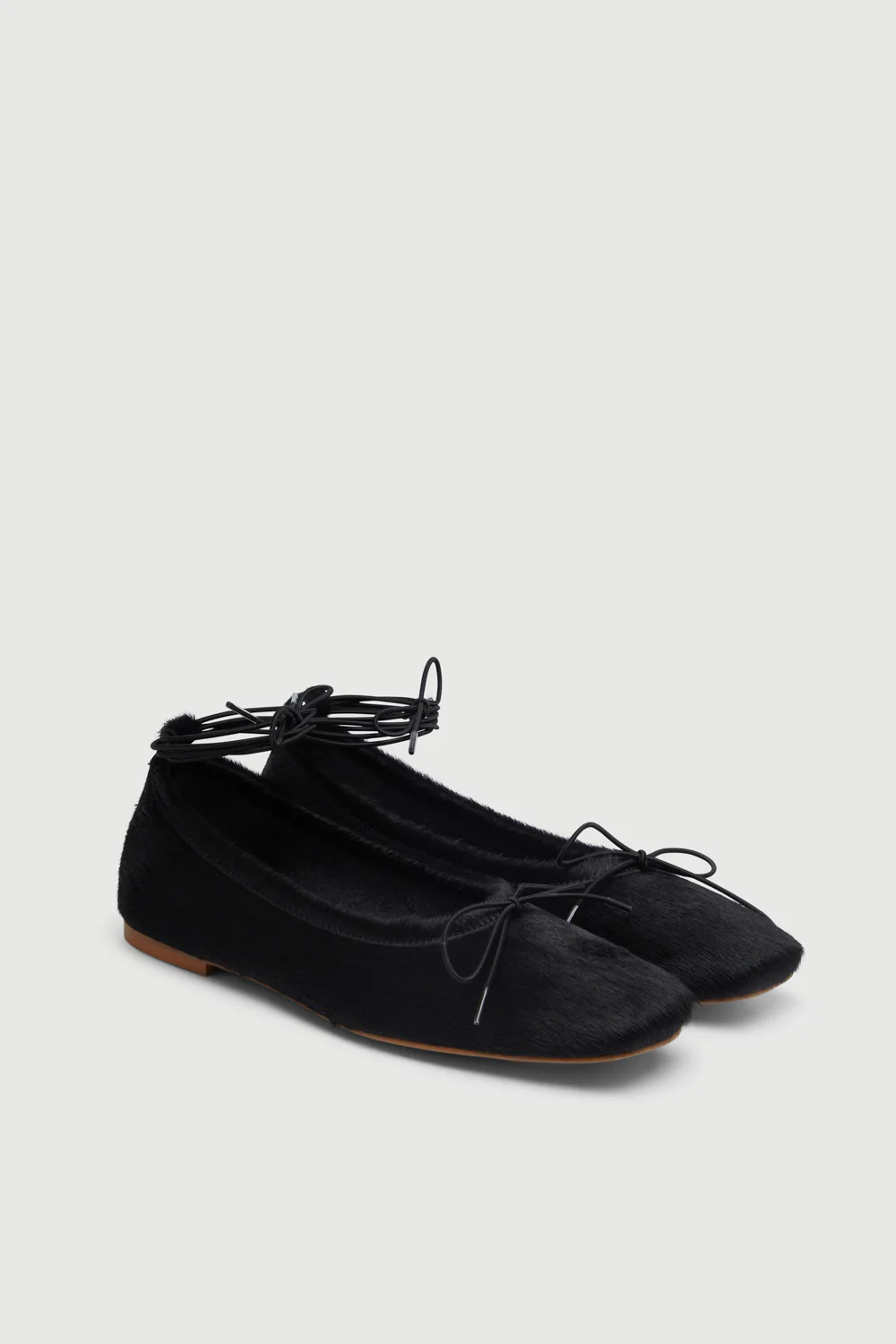 Sienna Ballet Flats in Black Calf Hair - Image 3