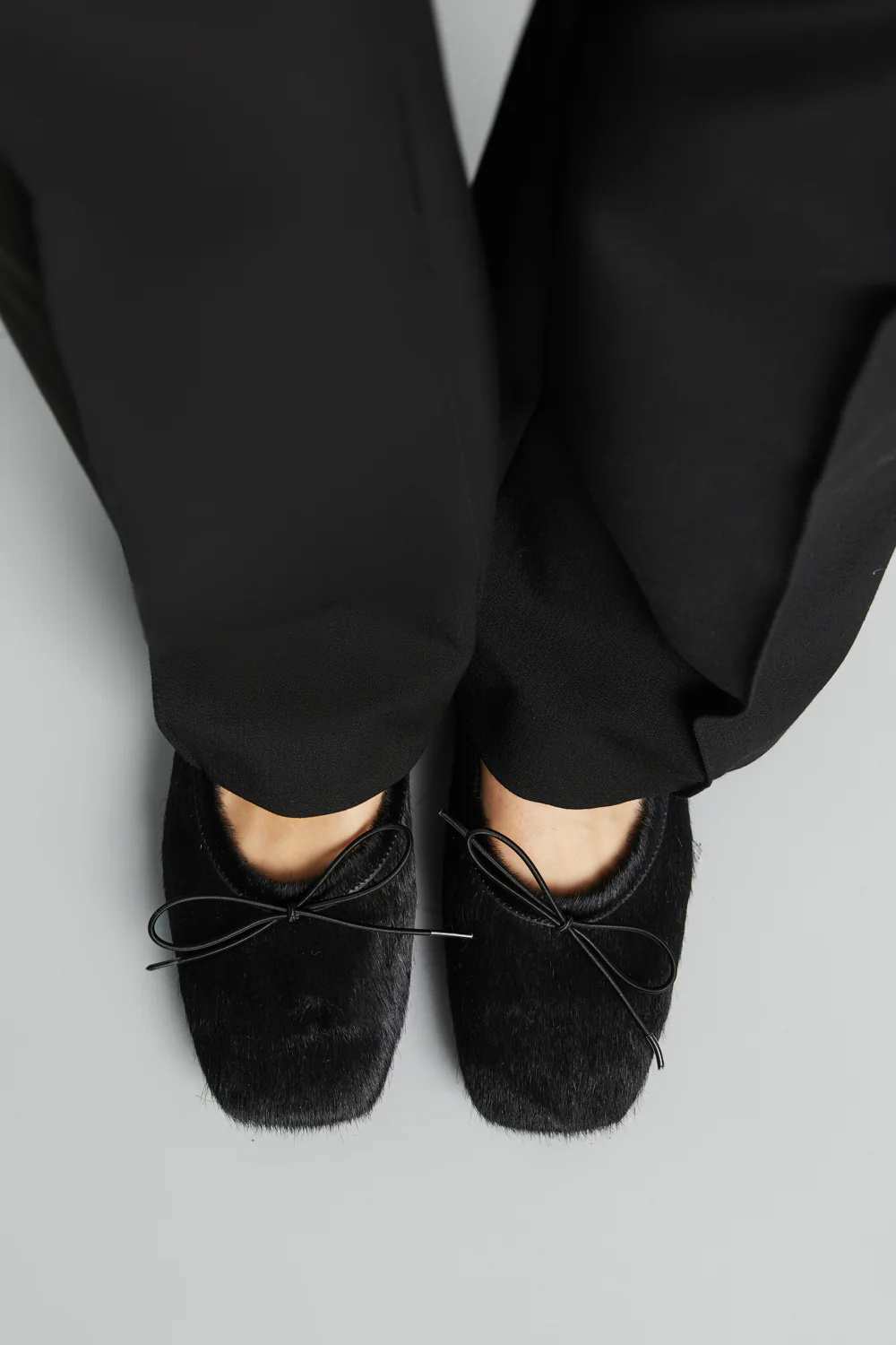 Sienna Ballet Flats in Black Calf Hair - Image 4