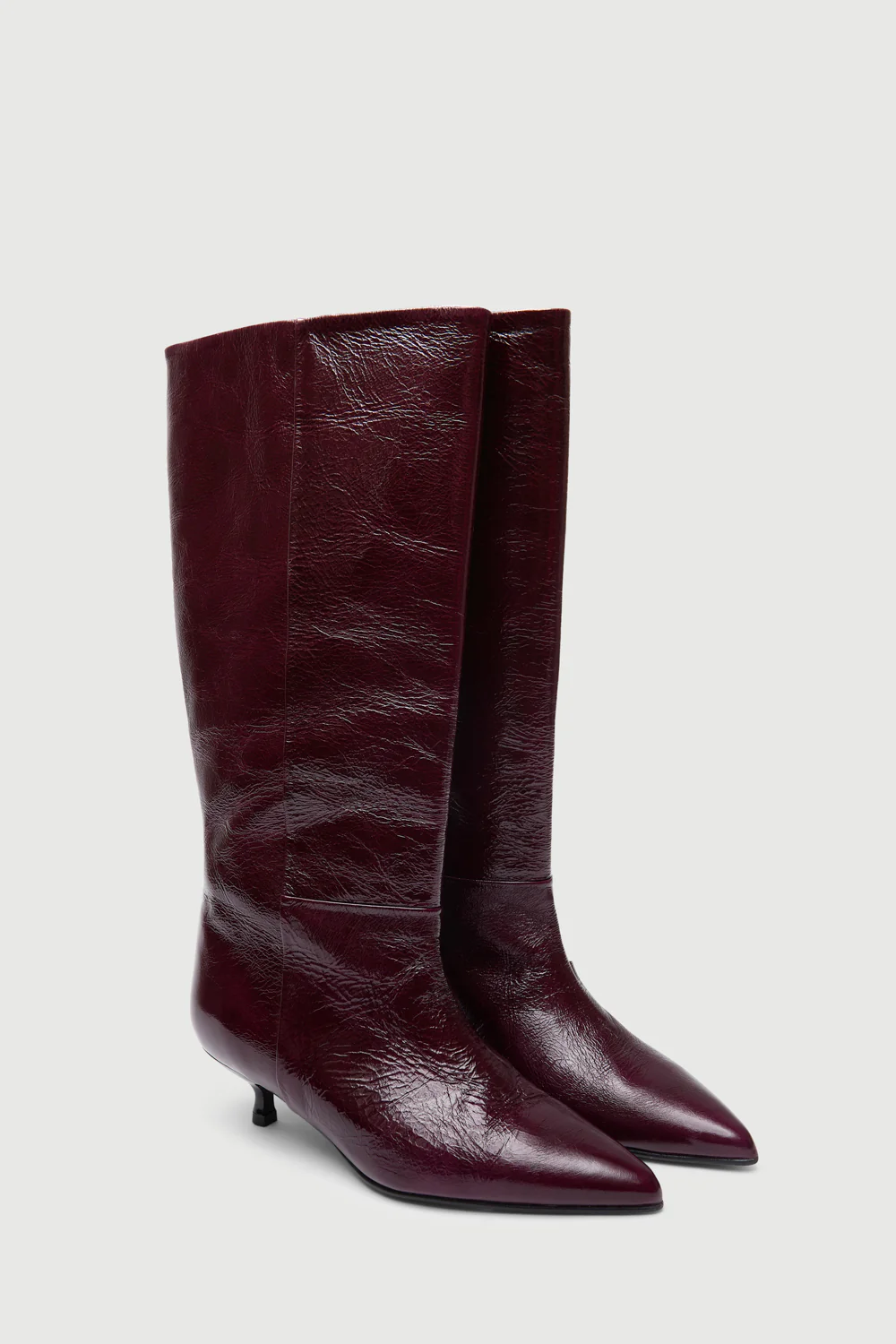 Sydney Boots in Burgundy Patent Leather - Image 3