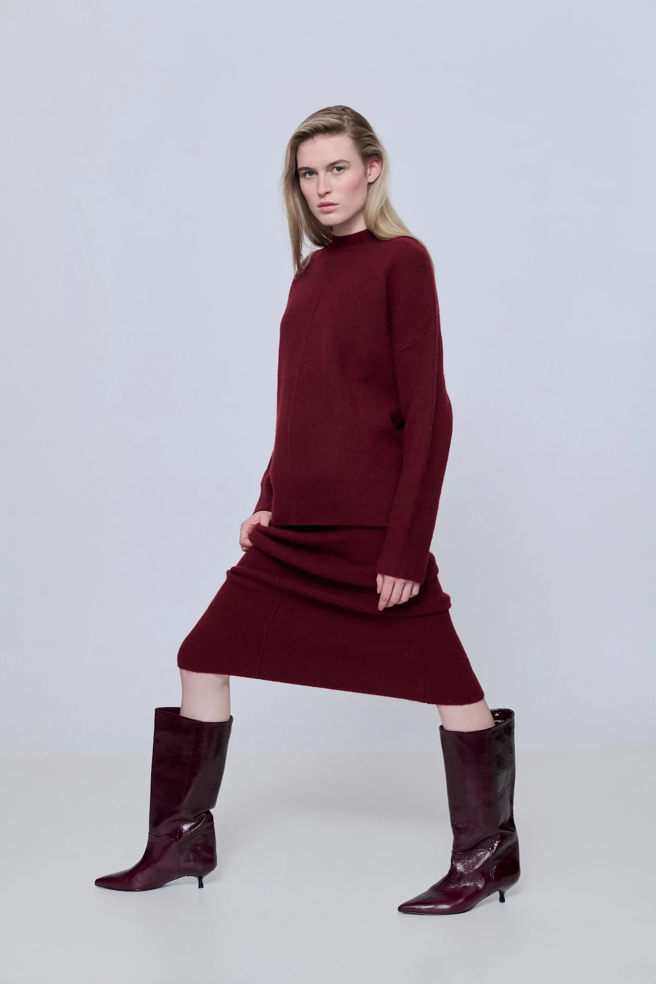 Sydney Boots in Burgundy Patent Leather - Image 5