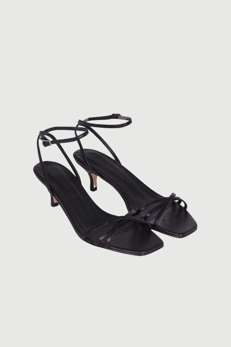 Uma Sandals in Black Leather - Image 3