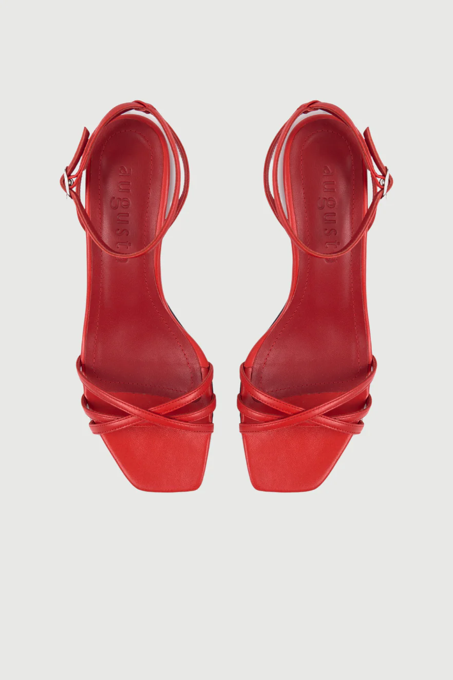 Uma Sandals in Red Leather - Image 5