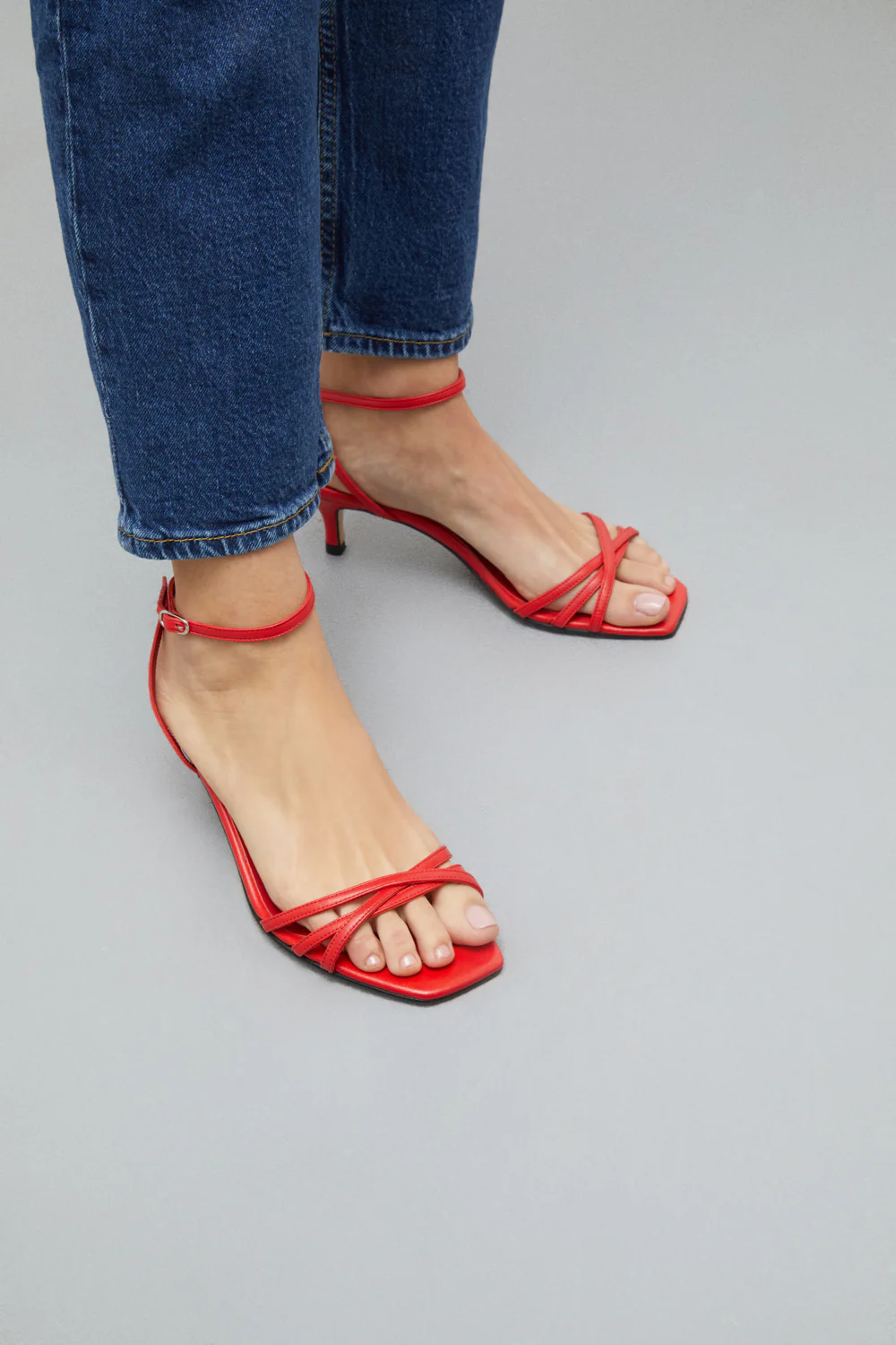 Uma Sandals in Red Leather - Image 6