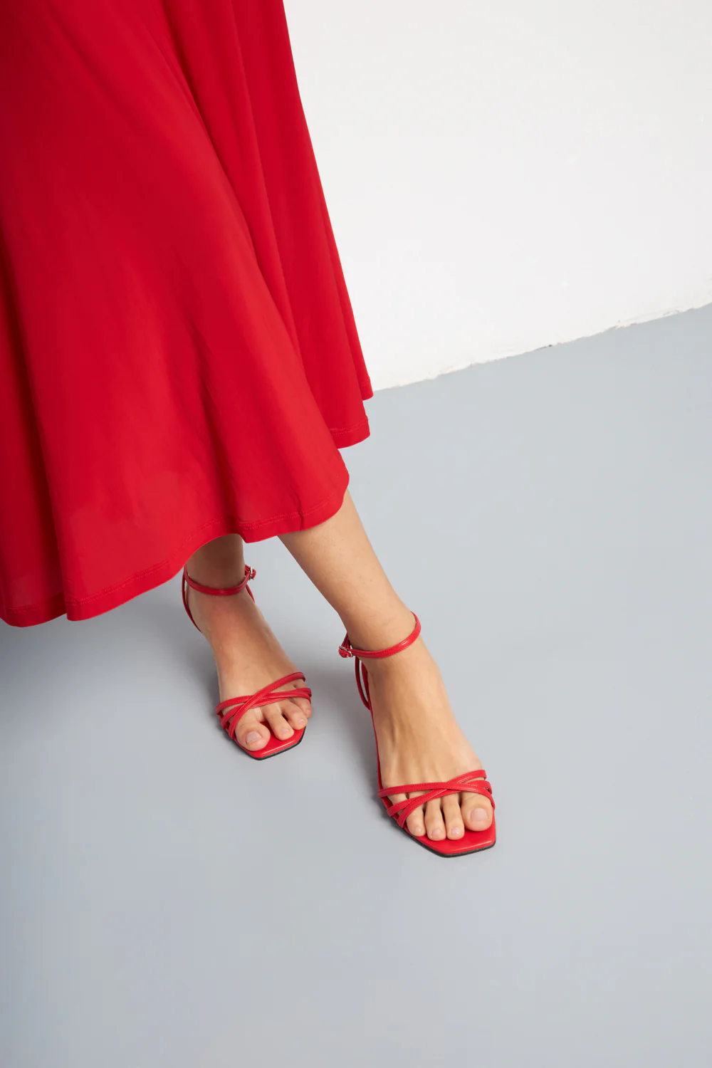 Uma Sandals in Red Leather - Image 7