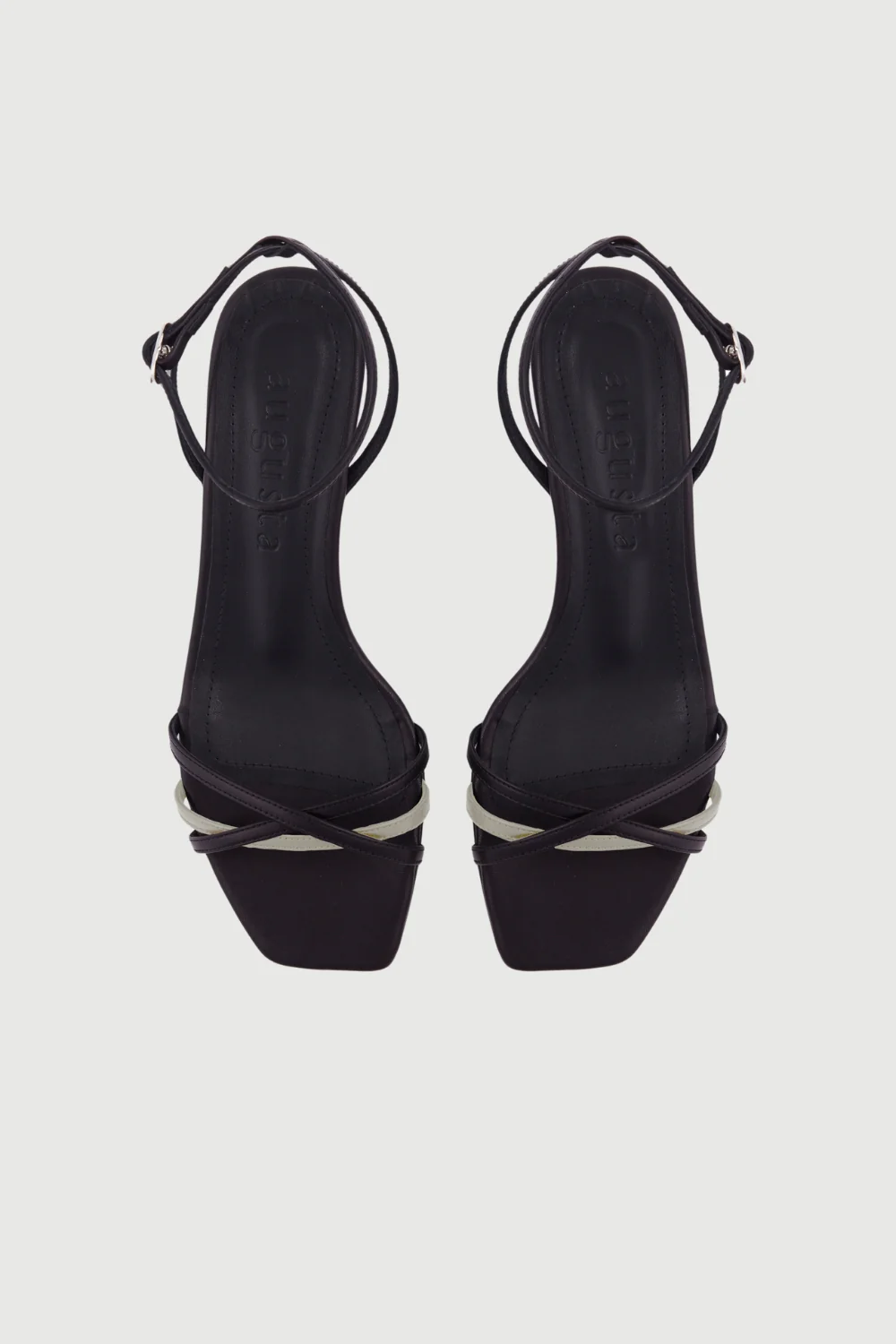 Uma Sandals in Black & White Leather - Image 3