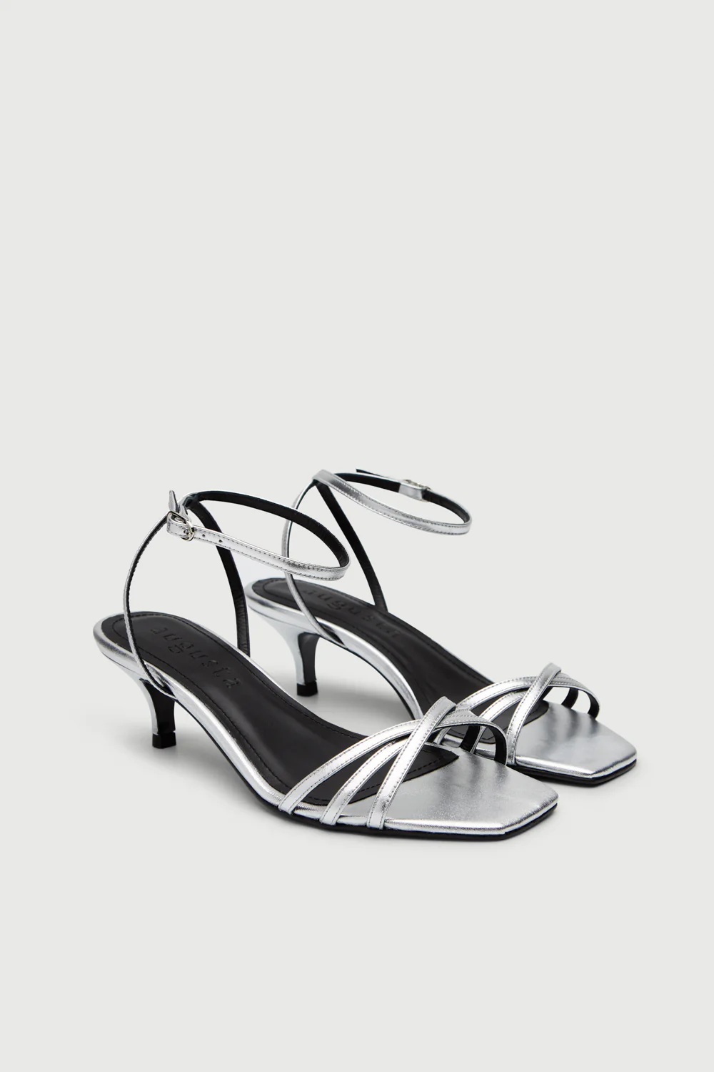Uma Sandals in Silver Leather - Image 3
