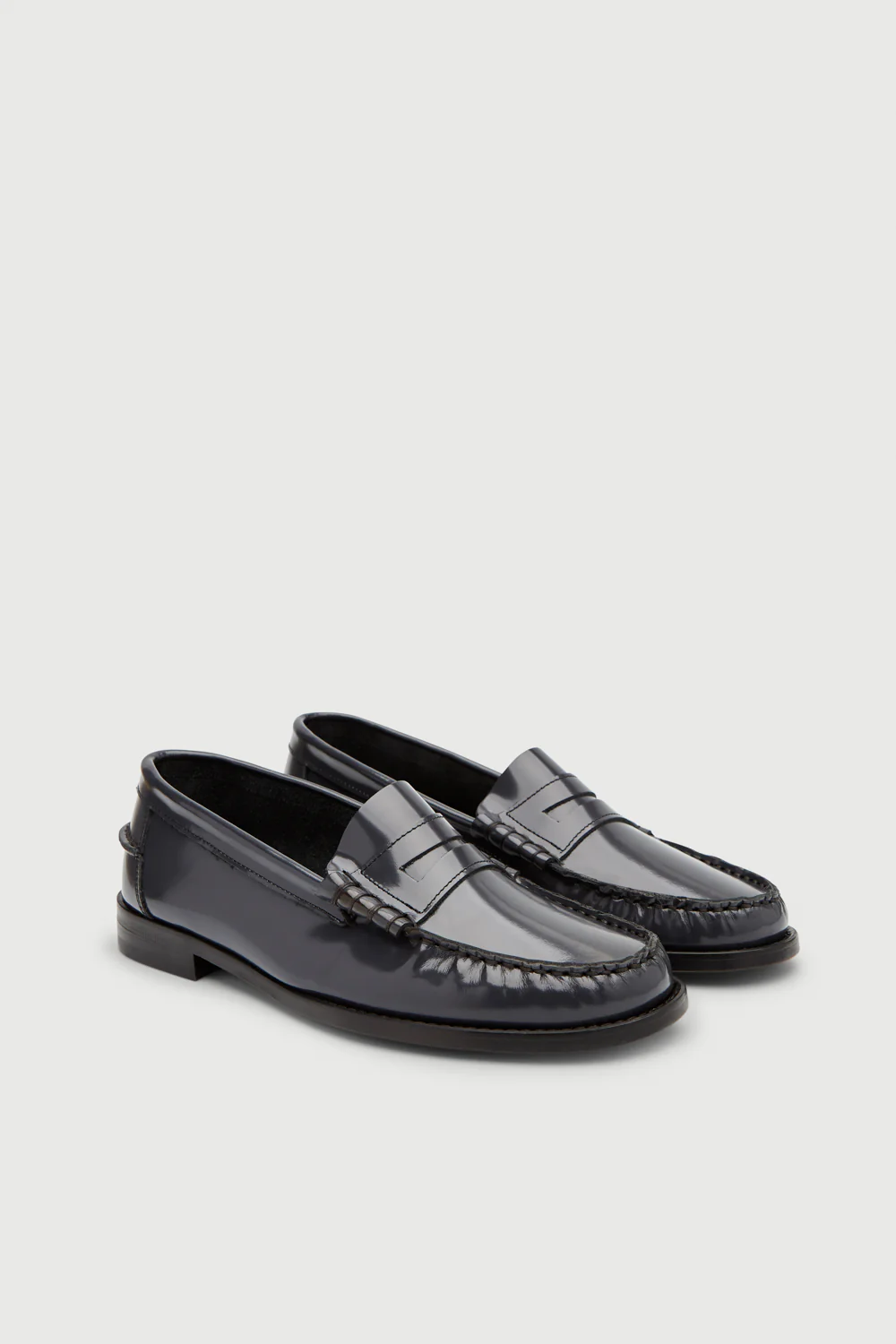 Zoe Loafers in Grey Leather - Image 3